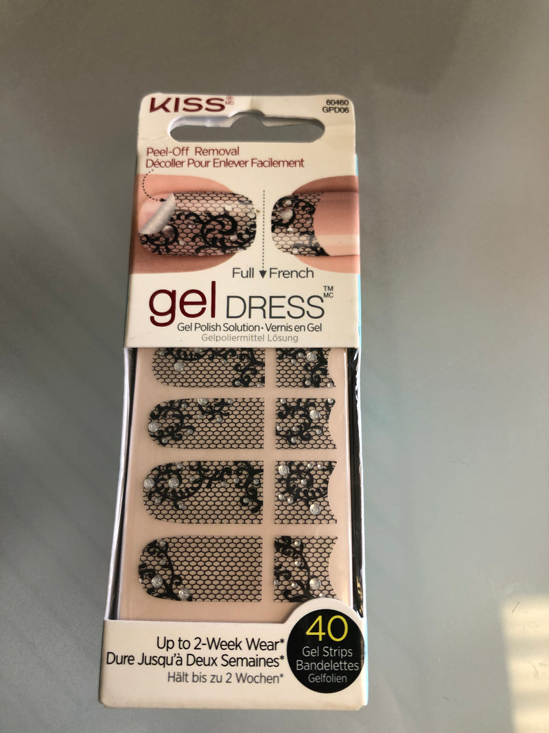 KISS 40 Nail Gel Dress peel-of removal  Strip AFTER MIDNIGHT    GPD06c