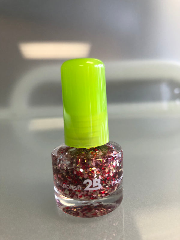 2B Nailpolish mega colours Glitter Red Silver 5,5ml