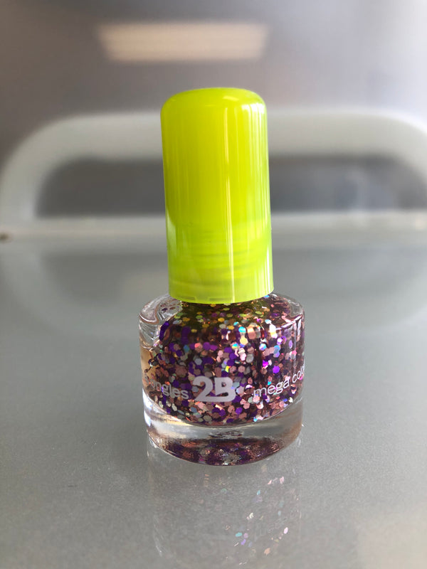 2B Nailpolish mega colours Glitter Silver 5,5ml