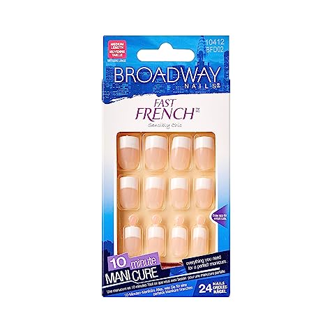 KISS Broadway fast French nail nagelmond  24 nails in 12 sizes  Lange Kurz  BGG01G