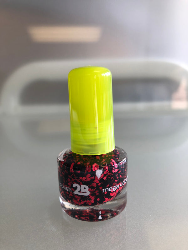 2B Nailpolish mega colours Glitter Red 5,5ml