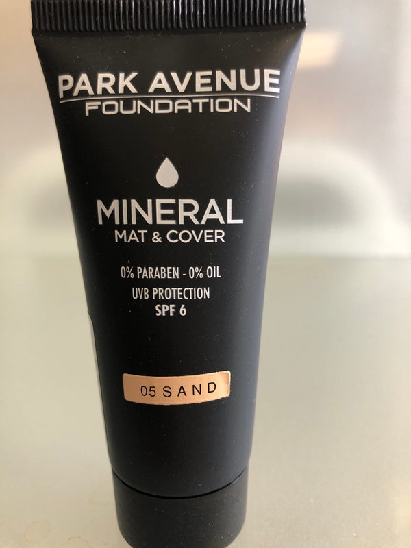 Park Avenue Foundation mineral mat&cover  0%paraben 0% oil UVB protection SPF6 n05 SAND
