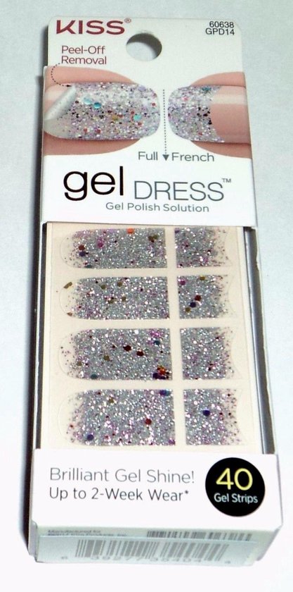 kiss - Gel dress peel-off removal full/art 40+ gel strips GPD14