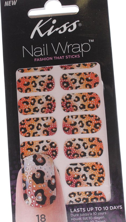 Kiss Nail Wrap fashion that sticks 18 jeweled strips light