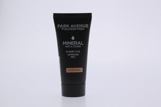 Park Avenue Foundation mineral mat&cover  0%paraben 0% oil UVB protection SPF6 n03 Natural