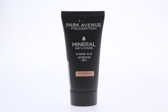 Park Avenue Foundation mineral mat&cover  0%paraben 0% oil UVB protection SPF6 n02 Peach