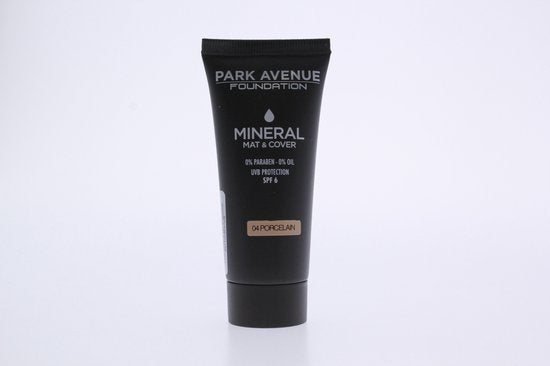 Park Avenue Foundation mineral mat&cover  0%paraben 0% oil UVB protection SPF6 n04 Porcelain