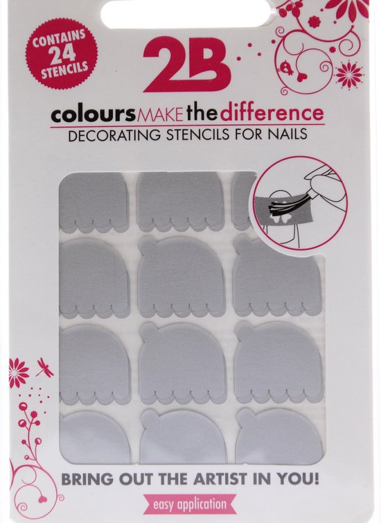 2B Colours Make The Difference decorating Stencils for nails 24 st Ref 18309