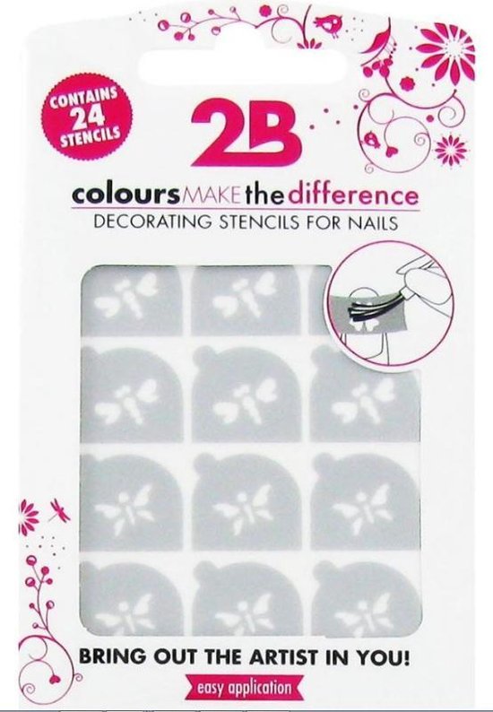 2B Colours Make The Difference decorating Stencils for nails 24 st Ref 18303