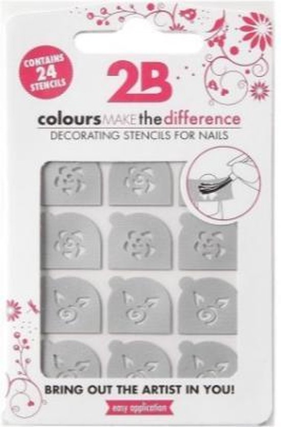 2B Colours Make The Difference decorating Stencils for nails 24 st Ref 18305